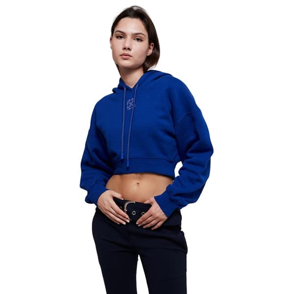 Off-White Dam/Dam Embr Arrow Cropped Hoodie L Blå Blue L