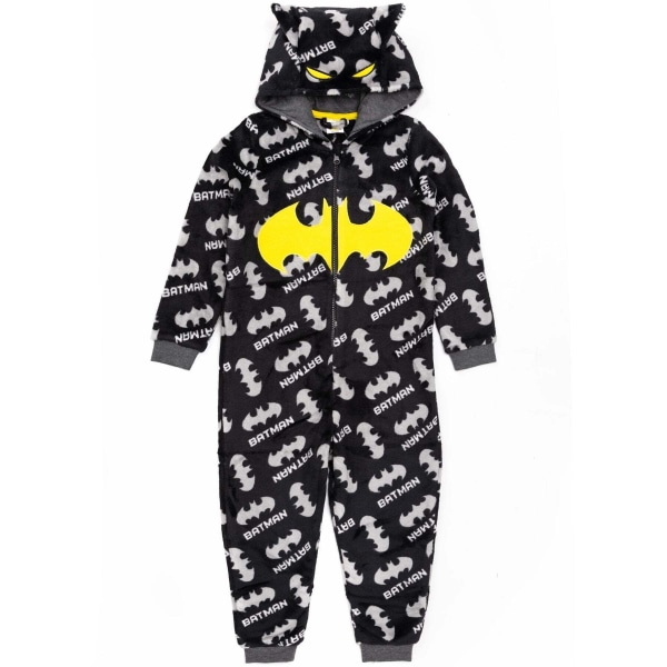 Batman Pojkar Fluffy All-In-One Nattkläder 7-8 År Svart/Grå/Gul Black/Grey/Yellow 7-8 Years