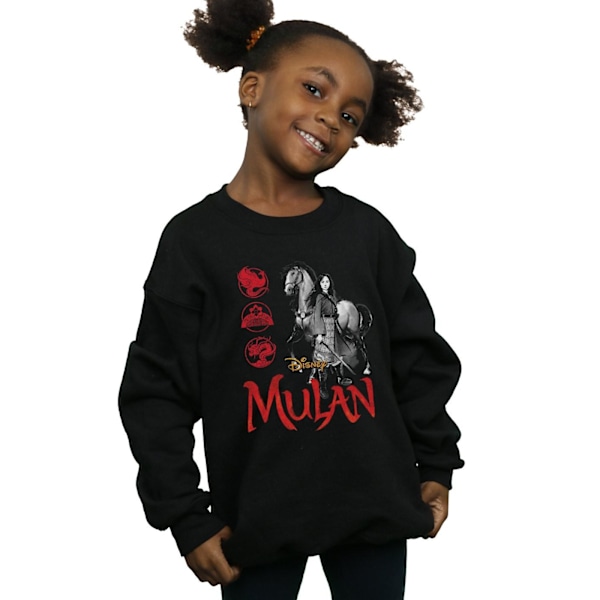 Disney Girls Mulan Movie Häst Pose Sweatshirt 5-6 År Svart Black 5-6 Years
