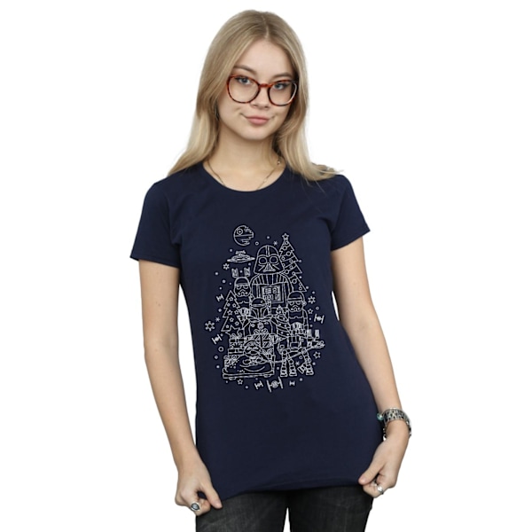 Star Wars Dam/Damer Empire Jul Bomull T-shirt XXL Marinblå Navy Blue XXL