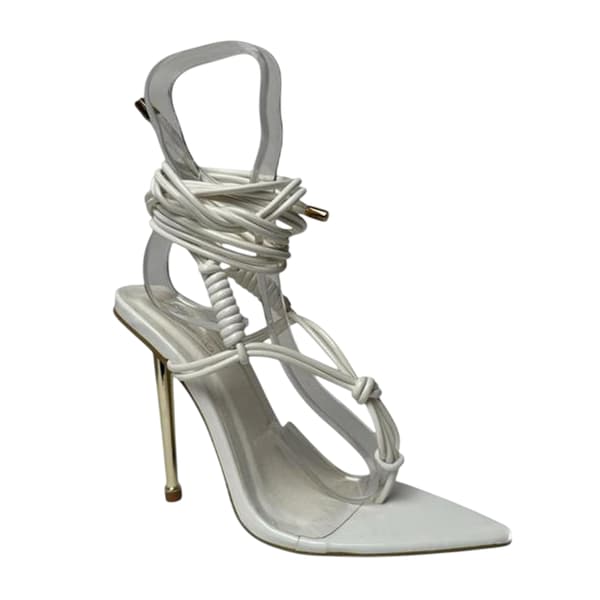 No Doubt Damsandaler i läder med stilettklack 8 UK Vit White 8 UK