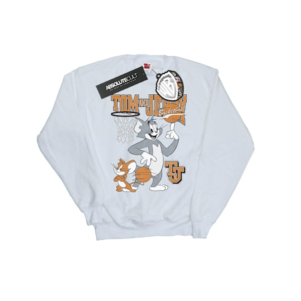 Tom och Jerry Boys Spinning Basketboll Sweatshirt 5-6 År Vit White 5-6 Years