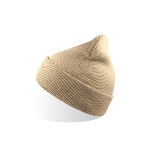 Atlantis Wind Double Skin Beanie Med Turn Up One Size Brun Brown One Size