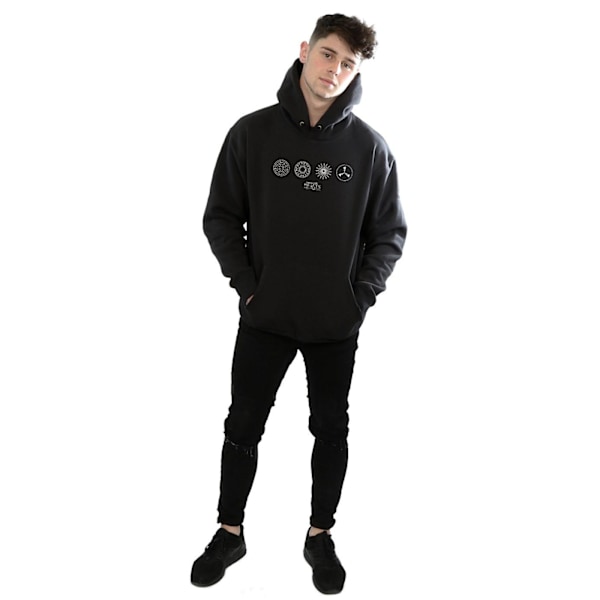 Fantastiska vidunder Mäns cirkulära ikoner Hoodie L Svart Black L