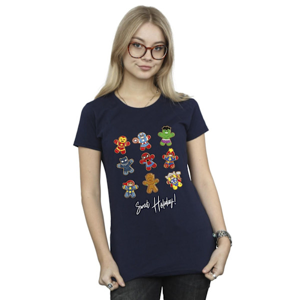 Marvel Womens/Ladies Gingerbread Avengers Bomull T-Shirt XL Marinblå Navy Blue XL