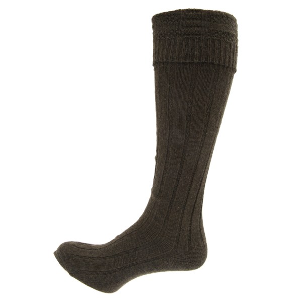 Mens Scottish Highland Wear Wool Kilt Hose Socks (1 par) 6-11 Khaki 6-11 UK, 39-45 EU