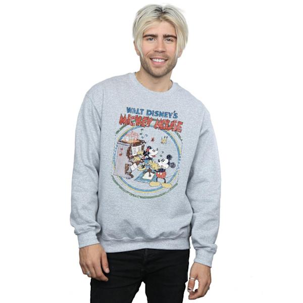 Disney Herr Mickey Mouse Piano Sweatshirt XL Sports Grey Sports Grey XL