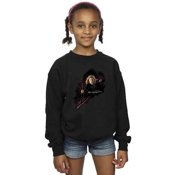 Harry Potter Flickor Hermione Fight Like A Girl Sweatshirt 5-6 År Black 5-6 Years