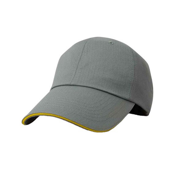 Result Unisex Herringbone Kontrastfärg Sandwich Peak Basebollkeps Grey/Yellow One size
