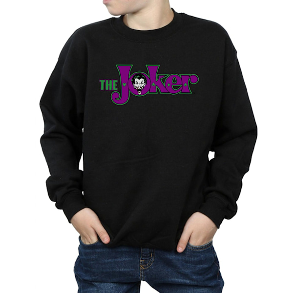 DC Comics Boys The Joker Text Logo Sweatshirt 5-6 år Svart Black 5-6 Years