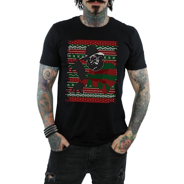 A Nightmare On Elm Street Herr Jul Fair Isle T-Shirt XL B Black XL