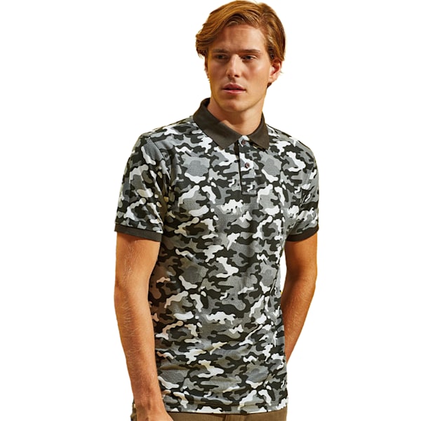 Asquith & Fox Herr Poloskjorta Kortärmad Kamouflagemönster XL Kamouflage Grå Camo Grey XL