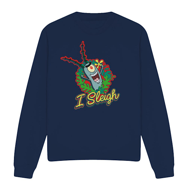 SvampBob Fyrkant Unisex Vuxen Jag Slädar Plankton Krans Jul Navy XXL