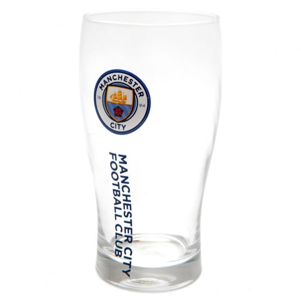 Manchester City FC Tulip Pint Glass One Size Klar/Blå Clear/Blue One Size