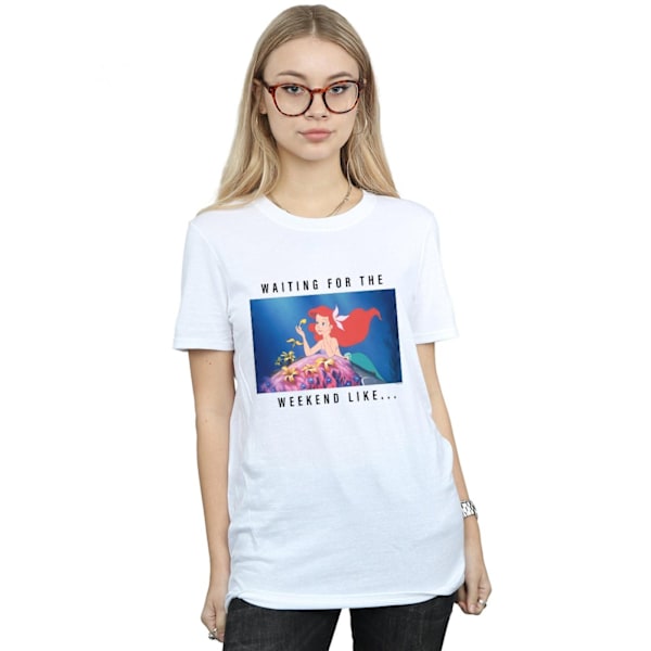 Disney Princess Dam/Damer Ariel Väntar På Helgen Bomullströja White 3XL