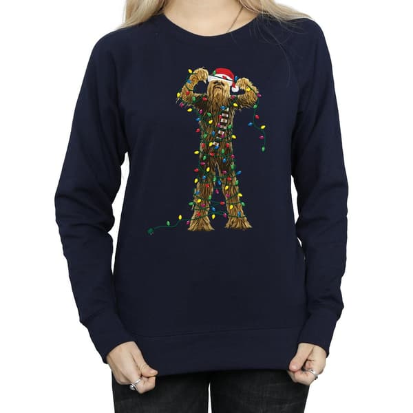 Star Wars Dam/Dam Chewbacca Julbelysning Tröja S Navy Blue S