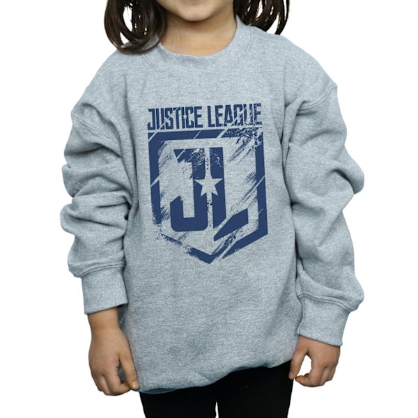 DC Comics Girls Justice League Movie Indigo Logo Sweatshirt 7-8 Sports Grey 7-8 Years