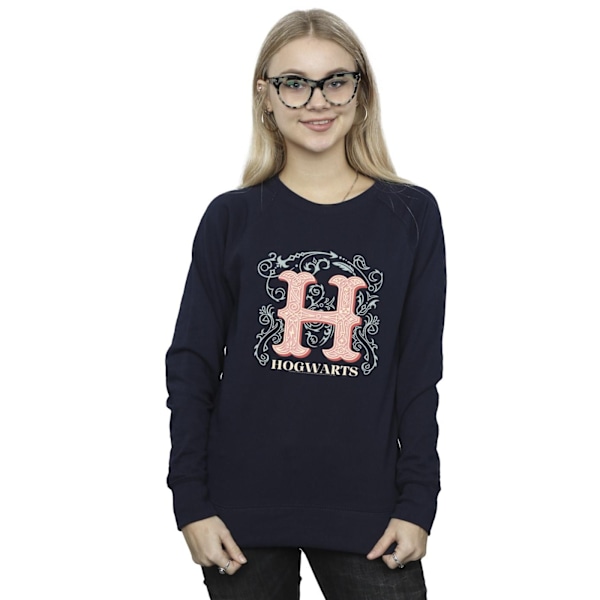 Harry Potter Dam/Kvinnor Blommor H Sweatshirt M Marinblå Navy Blue M