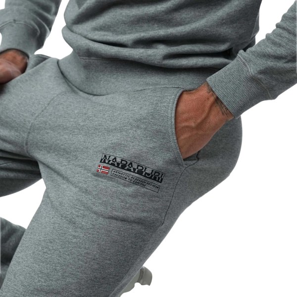 Napapijri Kasba Logo Joggingbyxor för män XL Gråmelerad Grey Marl XL