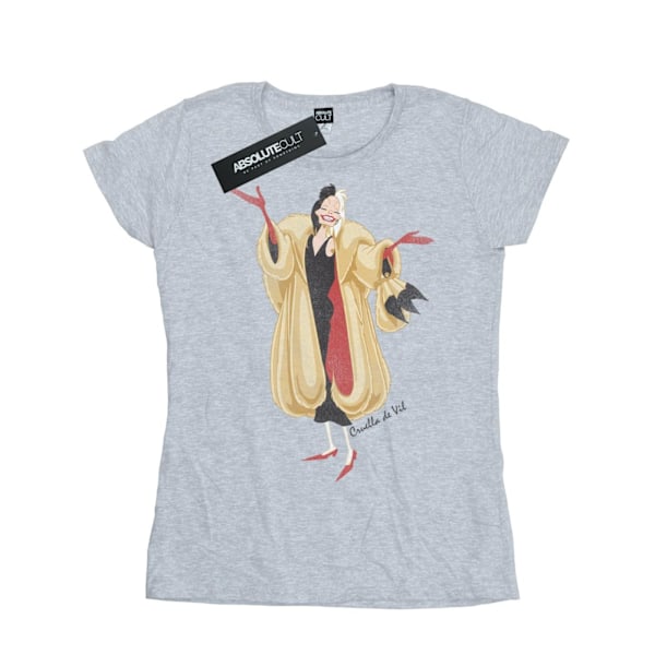 Disney Womens/Ladies Classic Cruella De Vil Bomull T-shirt M He Heather Grey M
