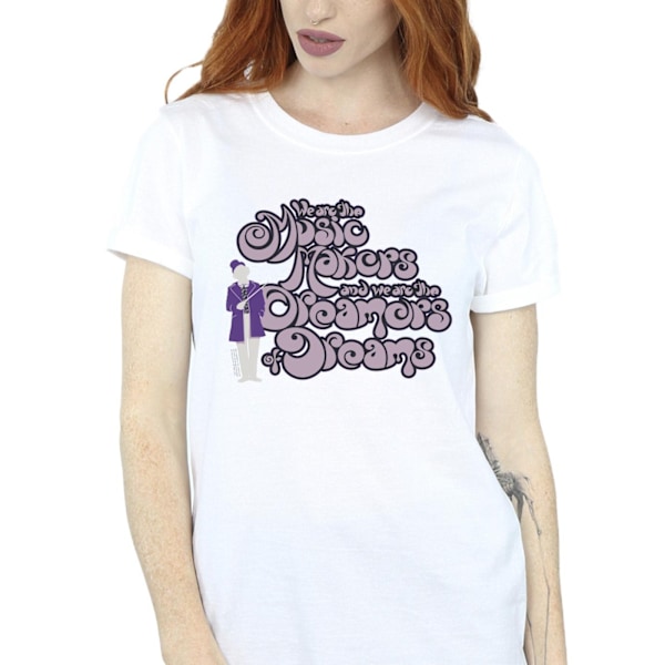 Willy Wonka Dam/Damer Drömmare Text Bomull Boyfriend T-Shir White M