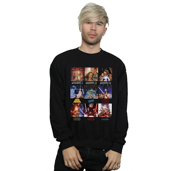 Star Wars Herr Poster Saga Sweatshirt 4XL Svart Black 4XL
