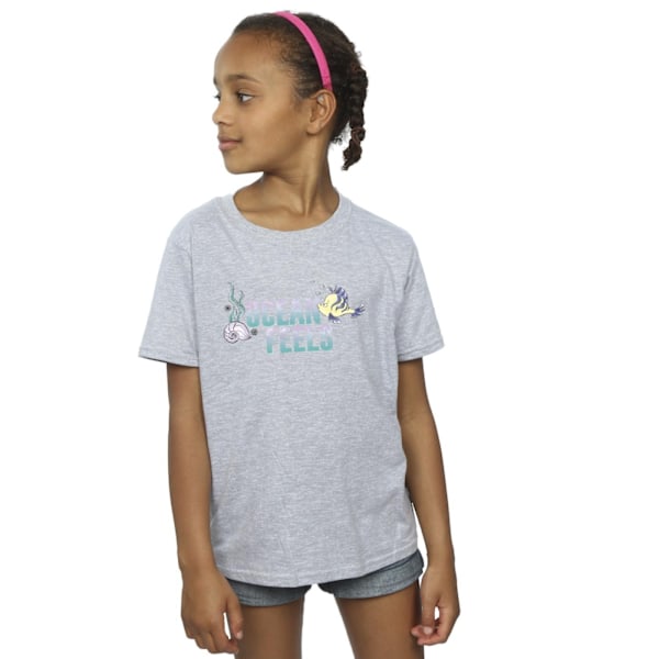 Disney Girls The Little Mermaid Ocean Bomull T-shirt 3-4 år Sports Grey 3-4 Years