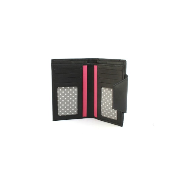 Eastern Counties Leather Kamila Läder Kontrast Piping Plånbok O Black/Fuchsia One Size