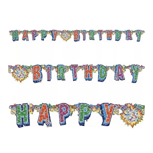 Amscan Prismatic Happy Birthday Jointed Banner One Size Multico Multicoloured One Size