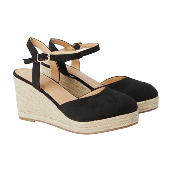 Dorothy Perkins Dam/Kvinnor Rumor Stängd Tå Bred Kilar 7 UK Natural Black 7 UK