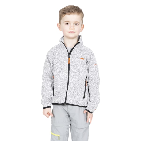 Trespass Barn Pojke Mario Hel Dragkedja Fleecejacka 5-6 År Grey Marl 5-6 Years