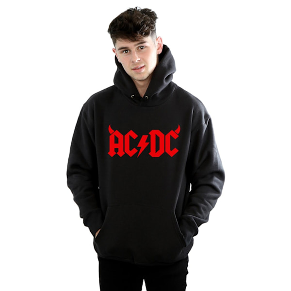 AC/DC Herr Horns Logo Hoodie 3XL Svart Black 3XL