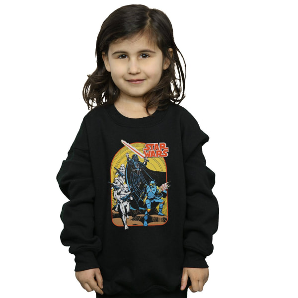 Star Wars Girls Vintage Comic Scene Sweatshirt 7-8 år Svart Black 7-8 Years