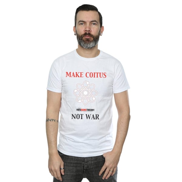 The Big Bang Theory Mens Make Coitus Not War T-Shirt S Vit White S