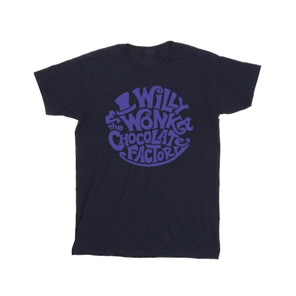 Willy Wonka & The Chocolate Factory Herr T-shirt med tryckt logotyp 5XL Navy Blue 5XL