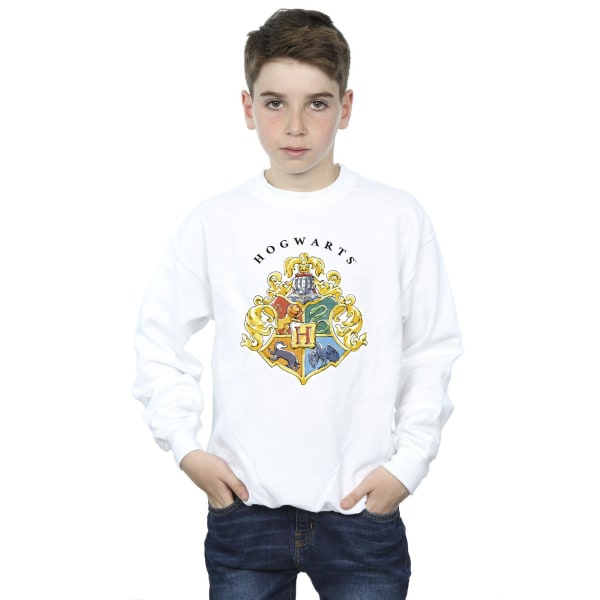 Harry Potter Pojkar Hogwarts Skolemblemsweatshirt 7-8 År W White 7-8 Years