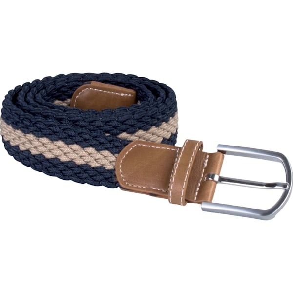 K-UP Unisex flätad elastisk bälte i storlek Navy/Beige Navy/Beige One Size