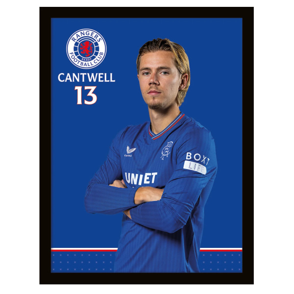 Rangers FC Cantwell Crest Print 40cm x 30cm Kungsblå/Wh Royal Blue/White/Red 40cm x 30cm