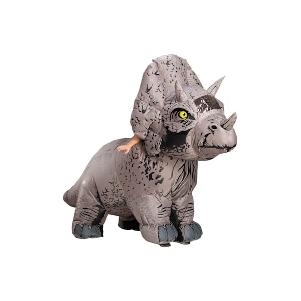 Jurassic World Unisex Vuxen Triceratops Uppblåsbar Dräkt En Brown One Size