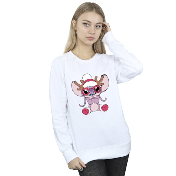 Disney Dam/Kvinnor Lilo & Stitch Angel Ren Sweatshirt 5X White 5XL