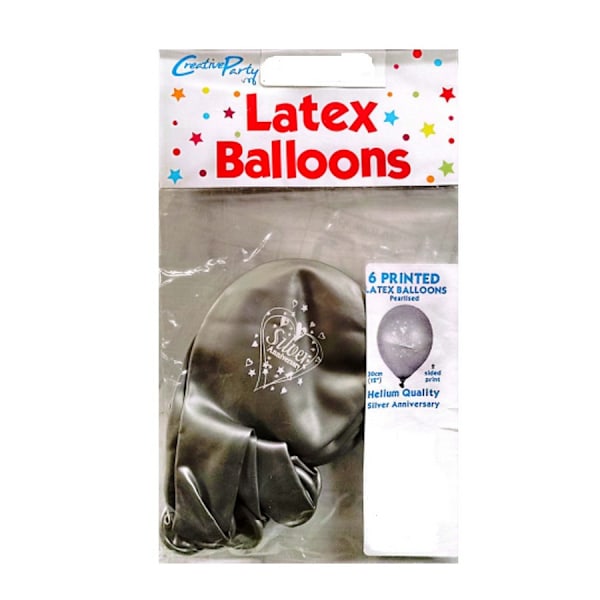 Kreativa latexballonger i pärlemor silver (25:e) bröllopsdag Silver One Size