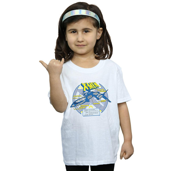 Marvel Girls X-Men X-Jet Breakdown Bomull T-shirt 12-13 år W White 12-13 Years