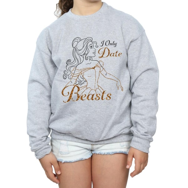 Disney Princess Girls Belle I Only Date Beasts Sweatshirt 9-11 Sports Grey 9-11 Years