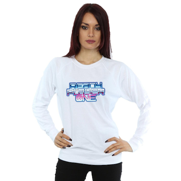 Ready Player One Dam/Kvinnor Gradient Logo Sweatshirt XL Vit White XL