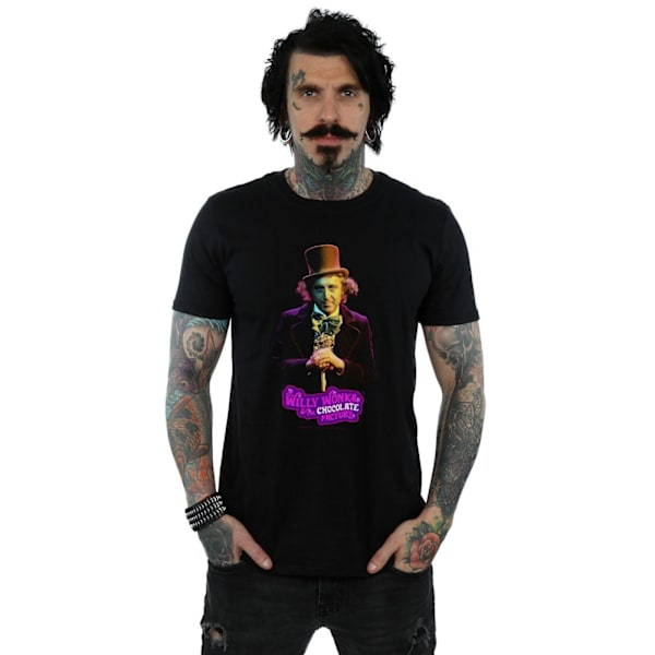 Willy Wonka And The Chocolate Factory Herr T-shirt Mörk Pose S Black S