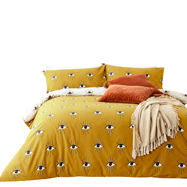 Furn Theia Eye Påslakan Set King Ockragul Ochre Yellow King