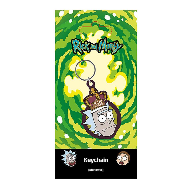Rick And Morty King Of Shit Rubber Nyckelring One Size Grön/Grå/ Green/Grey/Yellow One Size
