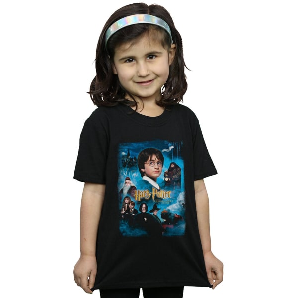 Harry Potter T-shirt i bomull för flickor, 9-11 år, med motiv från De vises sten Black 9-11 Years