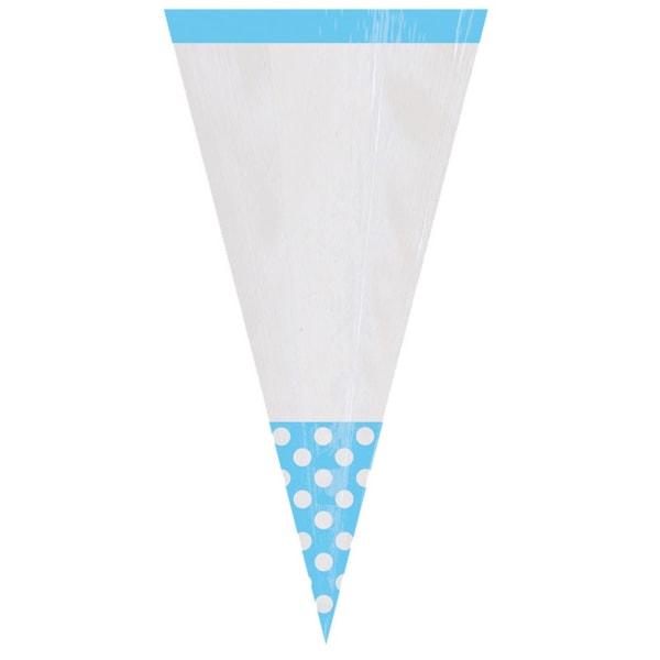 Amscan Polka Dot Plastic Cone Party-påsar (pack med 10 ) One Size Caribbean Blue One Size