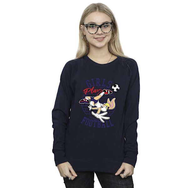 Looney Tunes Dam/Damer Lola Bunny Flickor Spela Fotboll Sweatshirt Navy Blue M